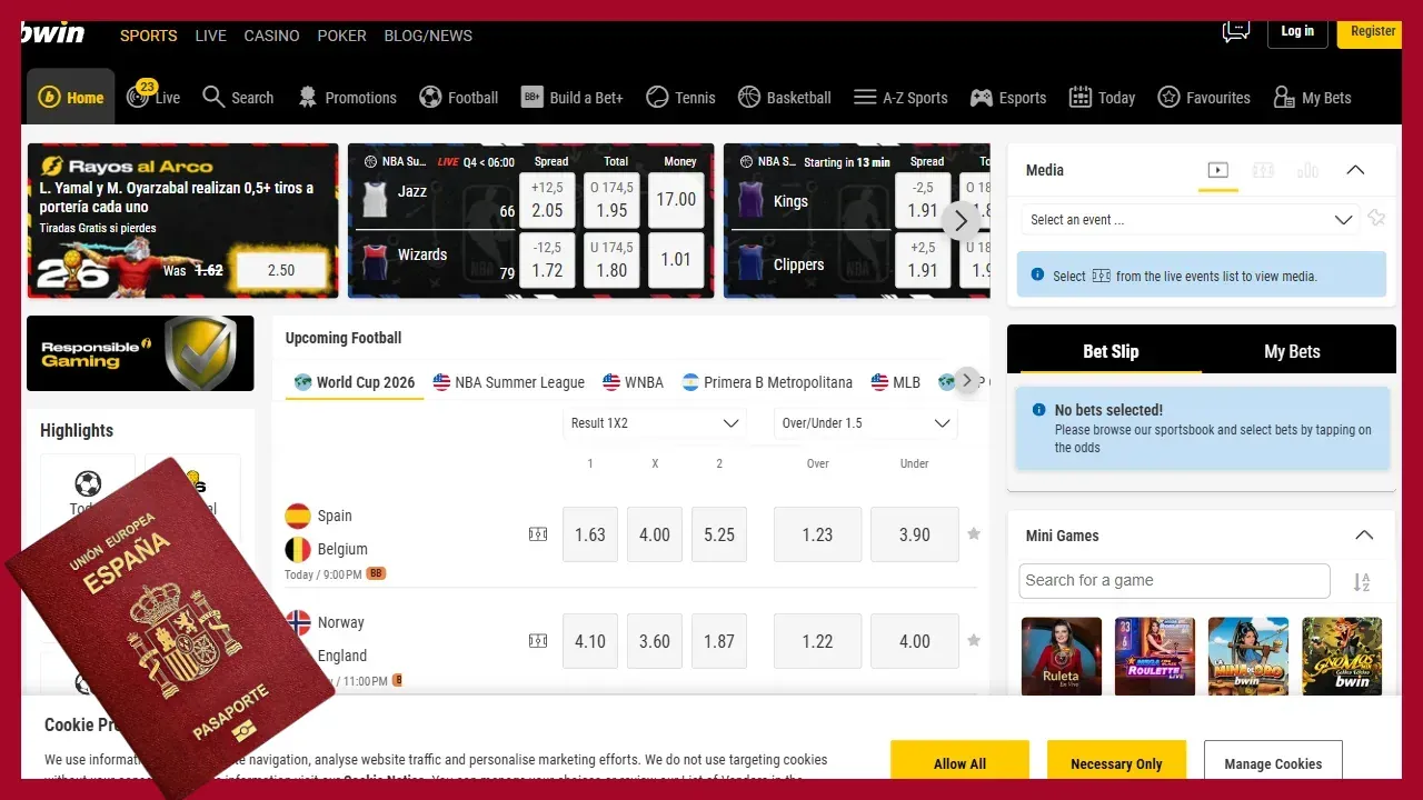 Bwin: casa de apuestas deportivas que acepta pasaporte para verificar la cuenta