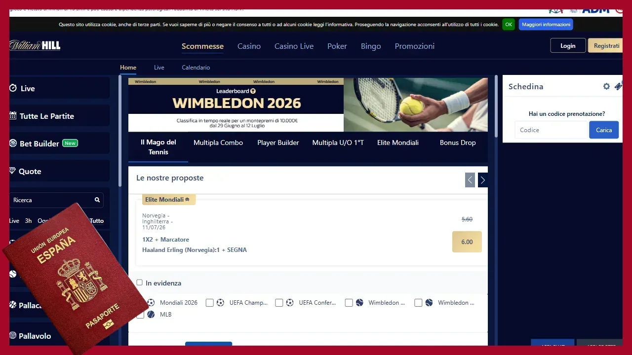 William Hill: casa de apuestas deportivas con verificación de pasaporte manual