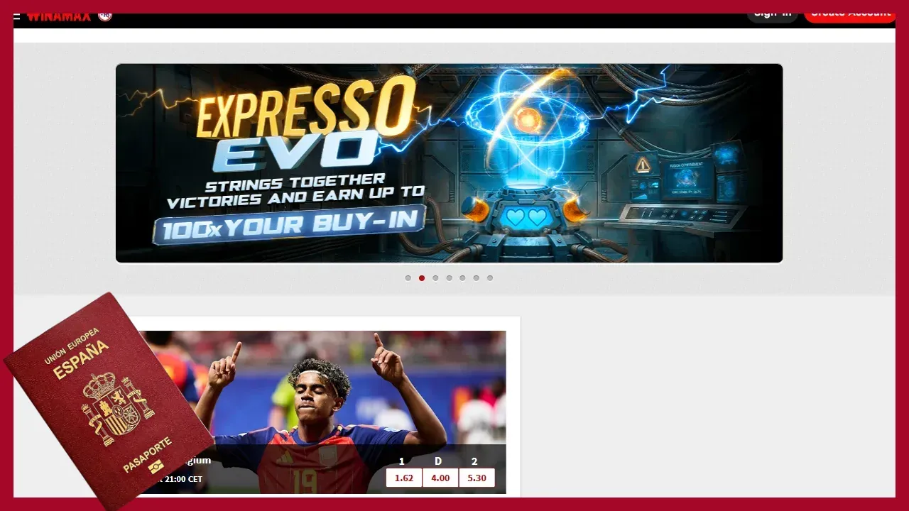Winamax: casa de apuestas deportivas que admite pasaporte vigente